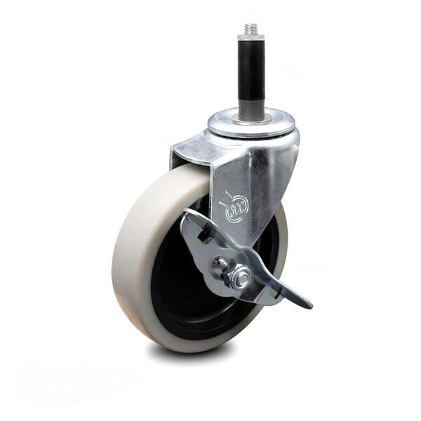 4 Inch Thermoplastic Rubber Wheel 7/8 Inch Expanding Stem Caster with Brake
